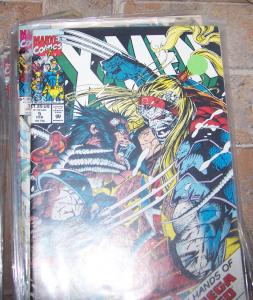 X Men  # 5 feb 1992 marvel  wolverine vs omega red gambit rogue