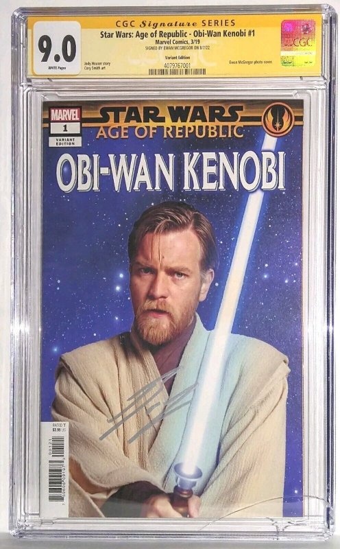 Star Wars: Age of Republic-Obi-Wan Kenobi 1 (2019) CGC 9.0 *EWAN McGREGOR signed