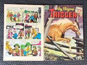 1954 ROY ROGERS' TRIGGER #14 Dell Comic COVER ONLY VG 4.0