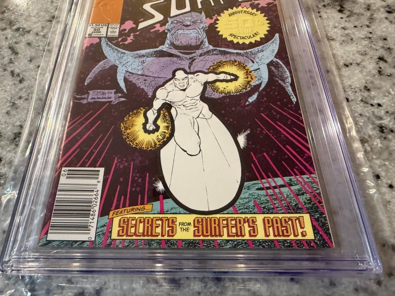 Silver Surfer # 50 CG Graded 9.4 Marvel Comic Book Qualified Printing Error JH27