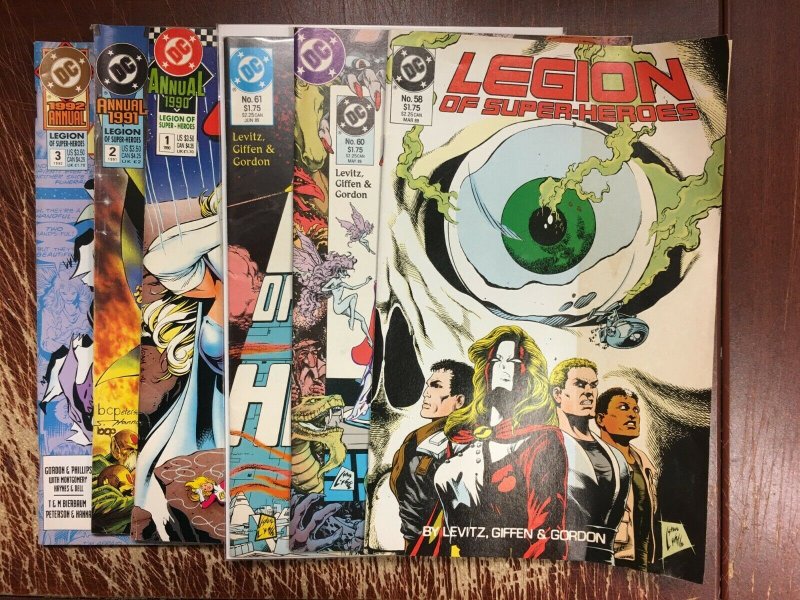 Lot of 6 Legion of Super-Heroes DC Comic Books # 58 60 61 ANNUAL # 1 2 3 YY13