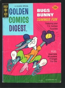 Golden Comics Digest #39 1974-Bugs Bunny Summer Fun-Baseball cover-Comics-puz...