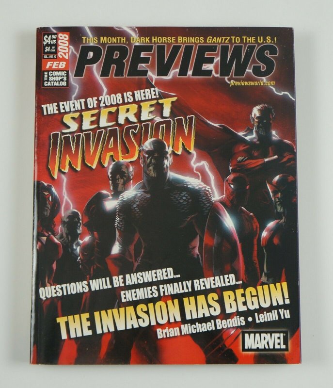 Previews Vol 18 #2 February 2008 - Secret Invasion - Batman: Deathmask - Bendis 
