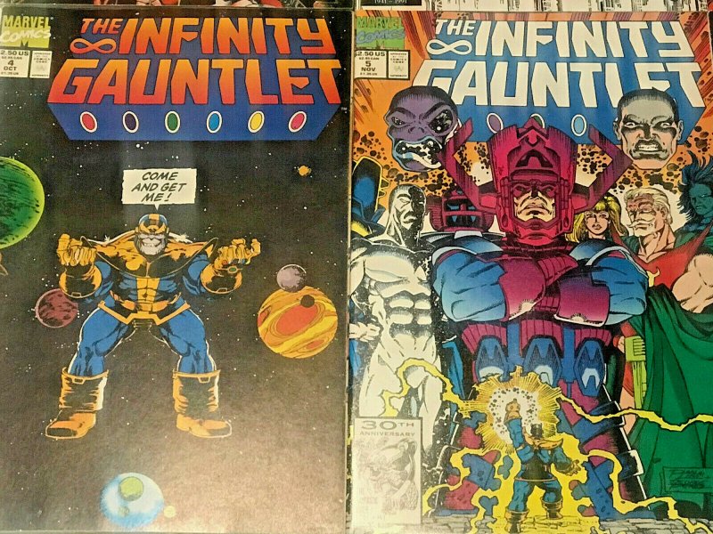 INFINITY GAUNTLET#1-6 VF/NM LOT 1991 THANOS MARVEL COMICS