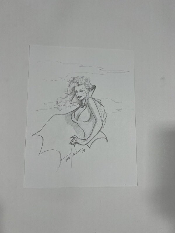 Ant Lucia Original Art Sketch Vampire Lilith VAMPIRELLA Pencil 8.5x11 Cardstock