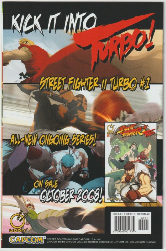 Street Fighter Remix #0 (Aug 2008, Udon), NM+ condition (9.6)