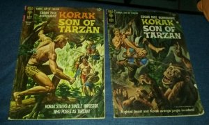 edgar rice burrough's korak son of tarzan 10 & 12 gold key silver age comics lot