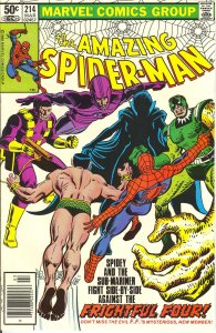 Amazing Spider-Man, The #214 (Newsstand) FN ; Marvel | March 1981 Namor Frightfu