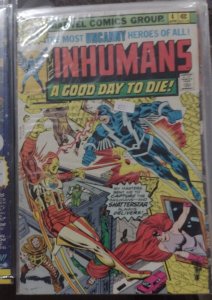 inhumans #  4 1976 MARVEL  DISNEY KEY  blackbolt  shatterstar  A GOOD DAY TO DIE