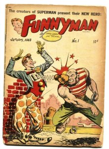 Funnyman #1 1948 Siegel and Shuster art-1st issue-RARE Golden-Age