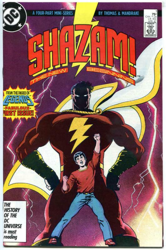 SHAZAM #1, FN+ Captain Marvel, Tom Mandrake, New Beginning, 1987