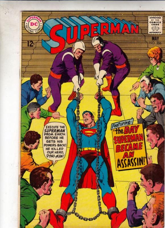 Superman #206 (May-68) VF High-Grade Superman, Jimmy Olsen,Lois Lane, Lana La...