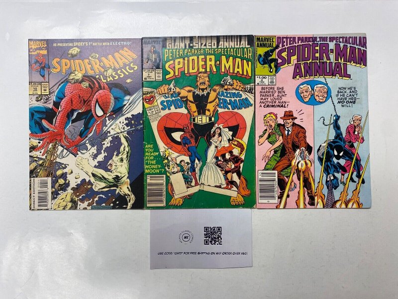 3 MARVEL comic books Spider-Man Classic #10 Spider-Man Annual #4 7 82 KM14