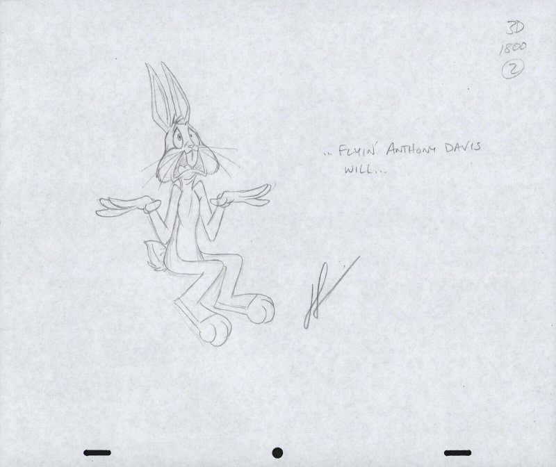 Bugs Bunny Animation Pencil Art - 3D-1800-2 - Flyin' Anthony Davis Will...