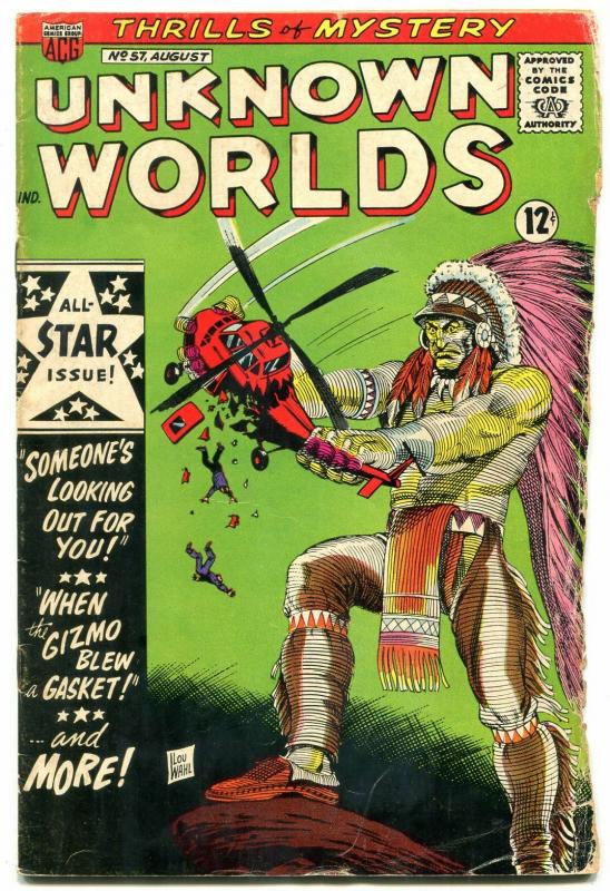 Unknown Worlds #57 1967- ACG Silver Age- FINAL ISSUE fair