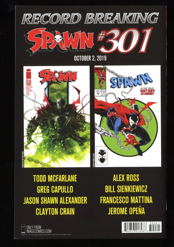 Spawn #300 NM+ 9.6 Campbell Virgin Cover M Variant