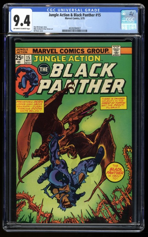 Jungle Action #15 CGC NM 9.4 Off White to White Black Panther!