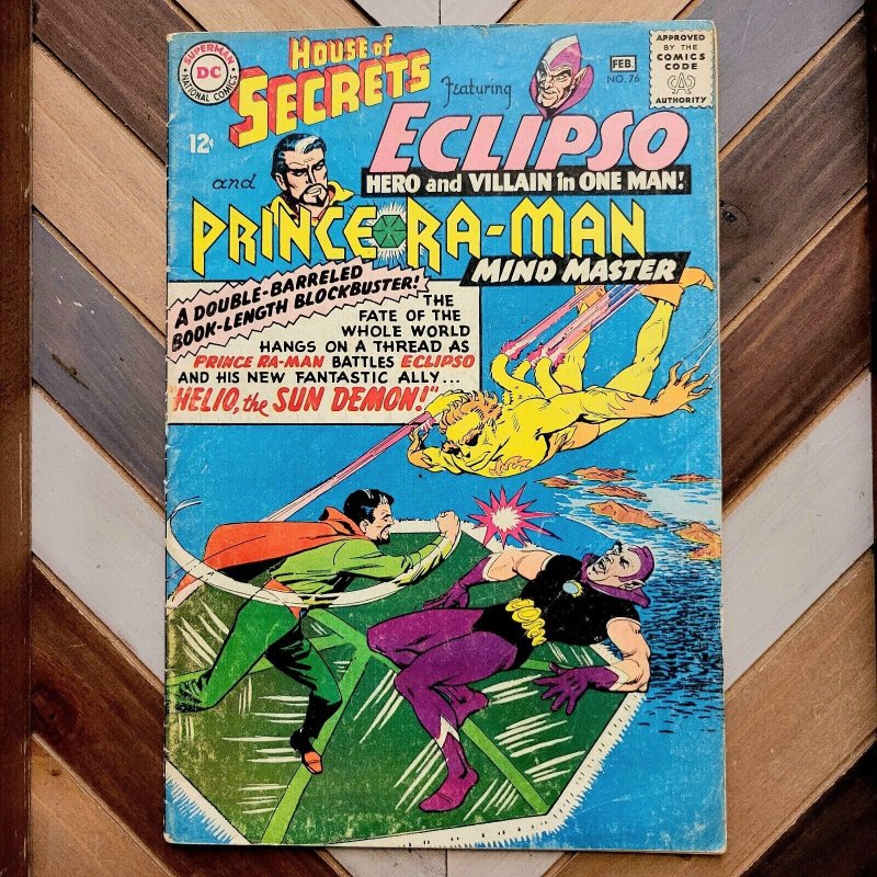 HOUSE OF SECRETS #76 VG (DC 1960) Jack Sparling 1st meet ECLIPSO PRINCE RA-MAN