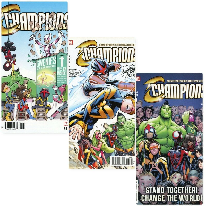 CHAMPIONS #1-3 including Jay P Fosgitt Party Variant Marvel Comics 2016 