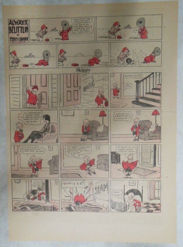 Skippy Sunday Page by Percy Crosby from 8/3/1930 Size: 11 x 15 inches