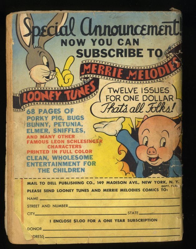 Looney Tunes and Merrie Melodies #4 GD- 1.8 Very Scarce!