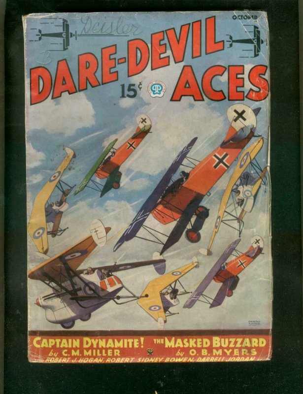 DARE-DEVIL ACES PULP-OCT 1935-CAPTAIN DYNAMITE-SCI FI   VG