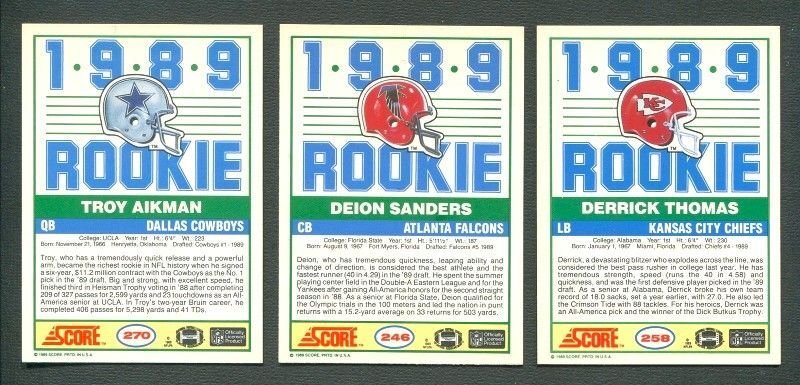 1989 Score Football Set (330) SGC MINT 9 Barry Sanders Rookie + Update Set (110)