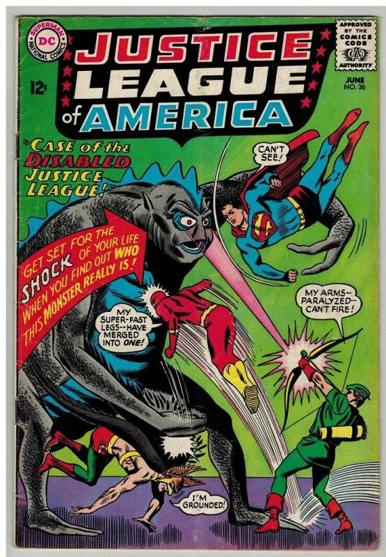 JUSTICE LEAGUE OF AMERICA (1960-1987 DC) 36 VG Jun 1965