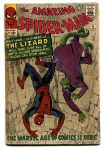 Amazing Spider-Man #6 First LIZARD 1963 Marvel Silver Age g/vg