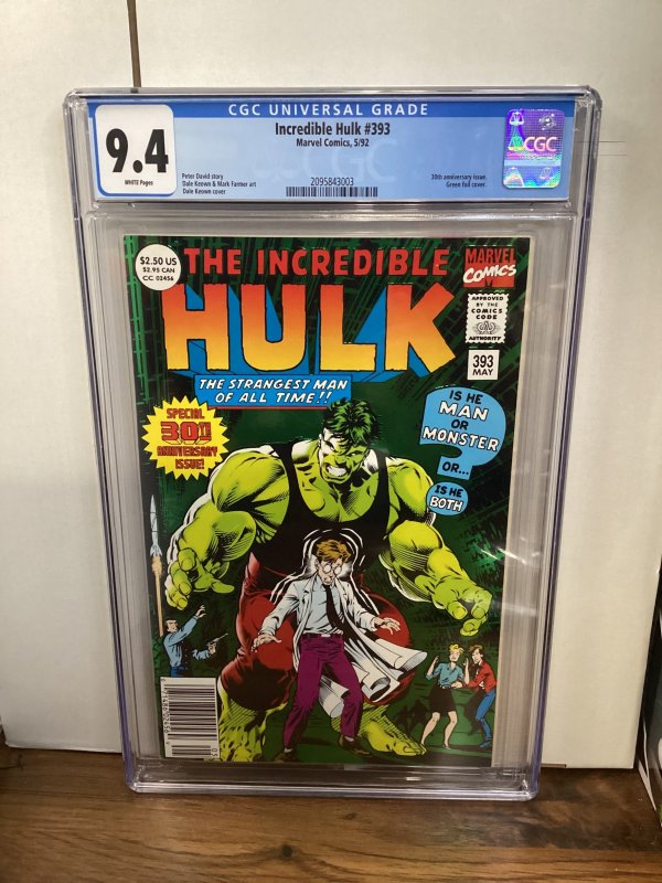 Incredible Hulk (1962 Marvel 1st Series) #393 CGC 9.4