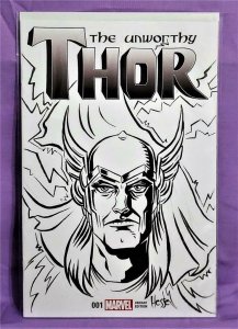 THE UNWORTHY THOR #1 Signed Remarked by Erica Hesse (Marvel, 2017)! 