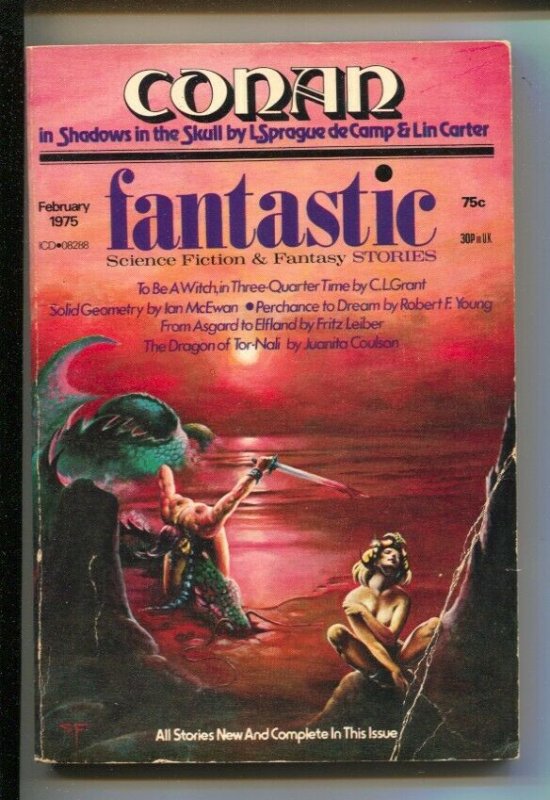 Fantastic Stories 2/1975-Conan returns-Steve Fabian cover-Jeff Jones-Joe Stat...