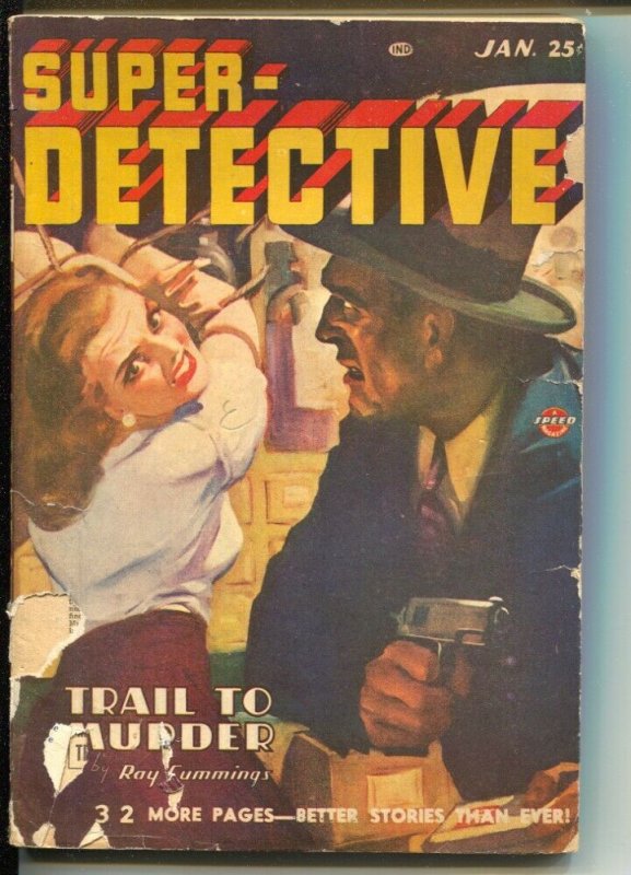 Super-Detective 1/1947-Bondage cover-hardboiled pulp fiction-Joseph Sokoli-G+