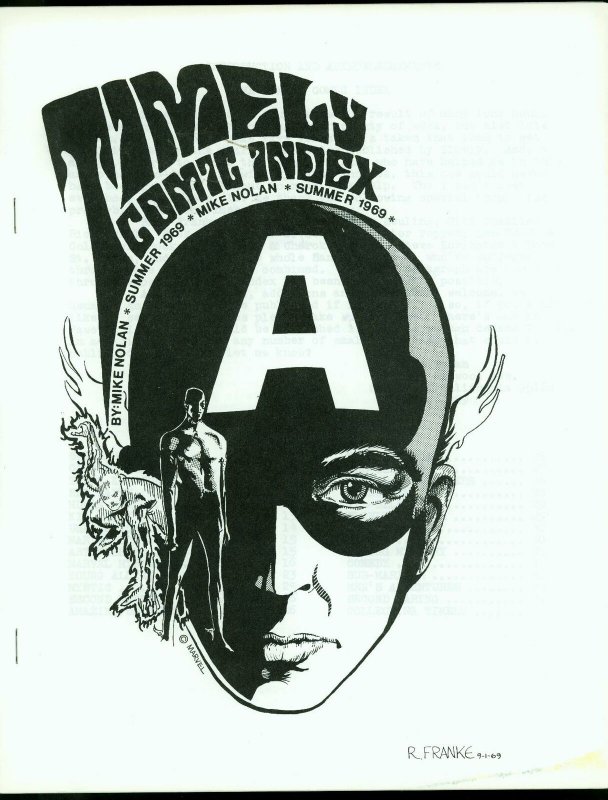 Timely Comic Index by Mike Nolan- Fanzine Captain America Human Torch 1969