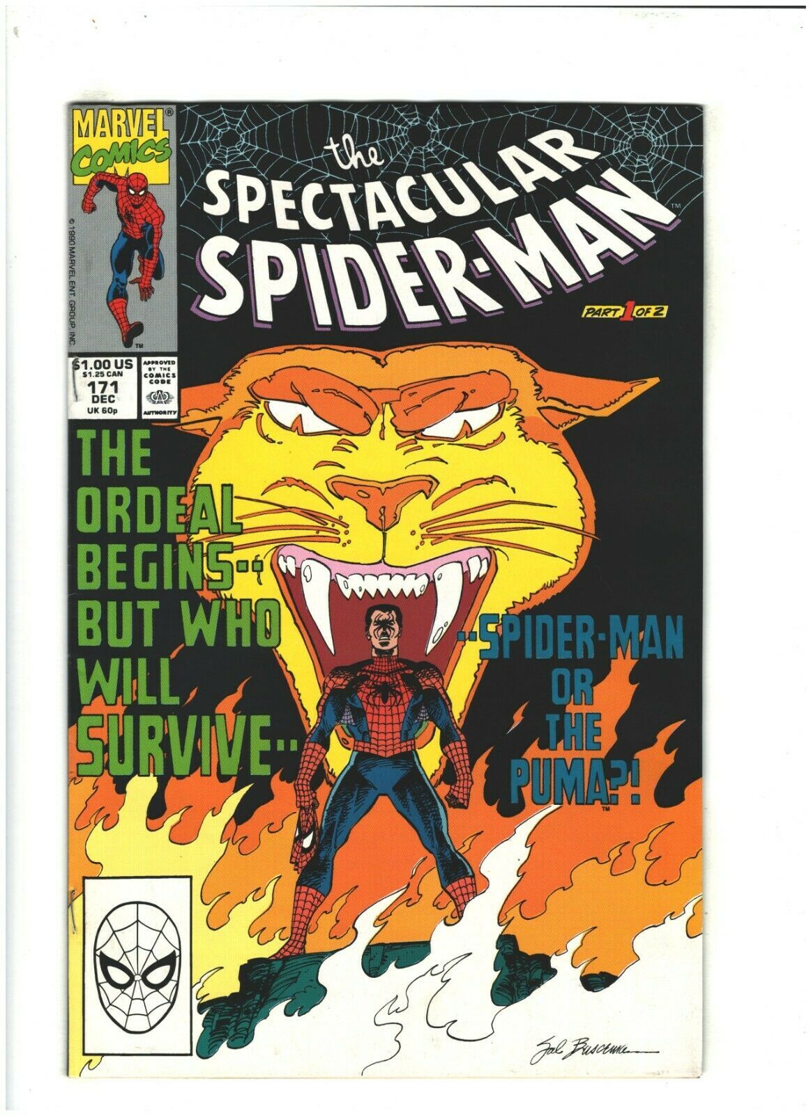 Spectacular Spider-man #171 VF+ 8.5 Marvel Comics 1990 vs. Puma | Comic Books - Copper Age, Marvel, Spider-Man, Superhero