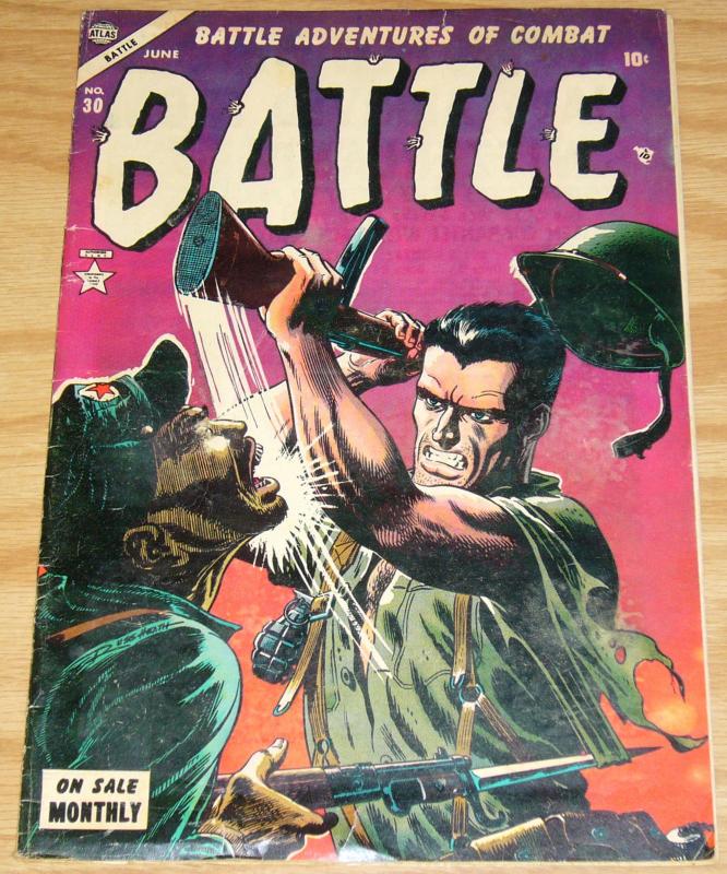 Battle #30 VG+ june 1954 - Adolf Hitler suicide story - world war 2 WWII atlas