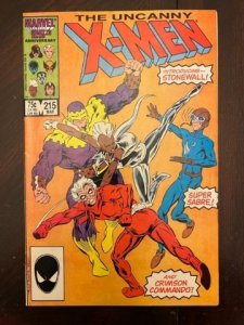 The Uncanny X-Men #215 (1987) NM- - 1st Stonewall, Super Sabre, Crimson Commando