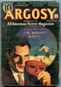 Argosy Pulp November 12 1938- Masked Marvel- A Merritt- Roscoe G