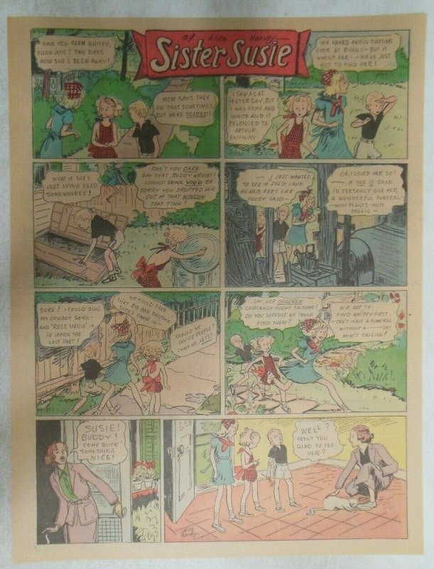 (18) Sister Susie Sunday Pages by Alice Harvey from 1936 Size:11 x 15 inches