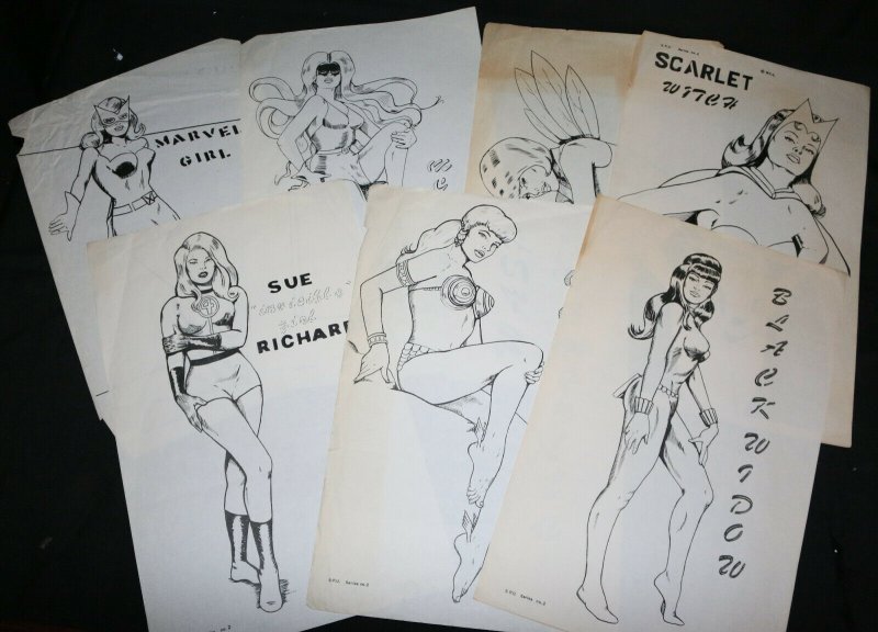 Girls of Marvel Comics Series 2 B&W Poster 7pc Set (VG/F+)