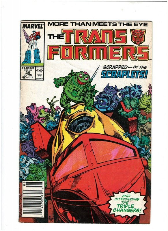 Transformers #29 Marvel Comics Newsstand 1987 GD/VG 3.0 ROUGH SHAPE 