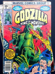 Godzilla #1,2,3 &12 (LOT 4 bks)  - [KEY] 1st App of Godzilla in Comics - GD