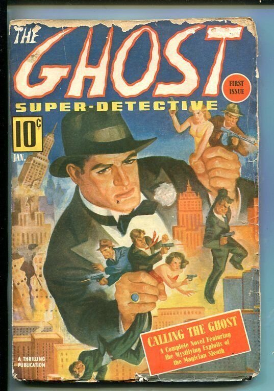 GHOST SUPER-DETECTIVE-JAN 1940-PULP---SOUTHERN STATES PEDIGREE-vg