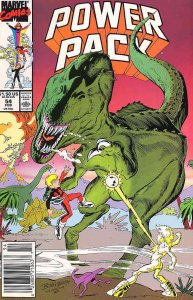 Power Pack #54 (Newsstand) VF ; Marvel | Dinosaurs