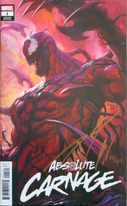 ABSOLUTE CARNAGE #1 ARTGERM COVER SIGNED IN GOLD BY DONNY CATES W/COA NM.