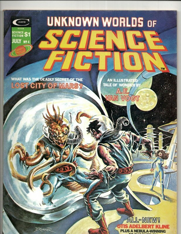 4 Unknown Worlds Of Science Fiction Curtis Comic Book Magazines # 1 3 4 (2) RS3