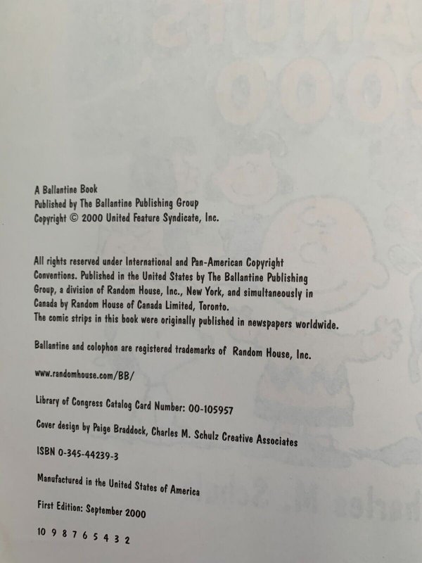 PEANUTS 2000 by Charles M Schulz VG- 3.5 2nd Ballantine Paperback