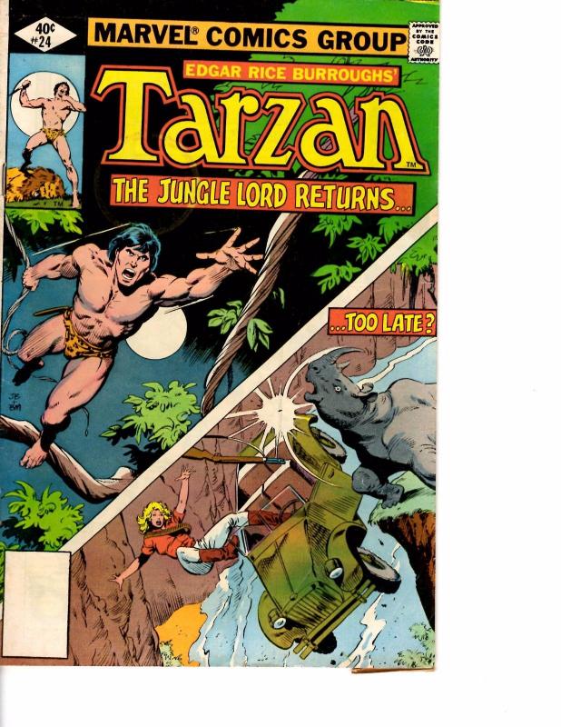 Lot Of 2 Tarzan Marvel Comic Book #24 25 AB3