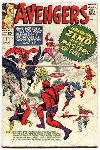 AVENGERS #6-1963-MARVEL-FIRST ZEMO-WASP-CAPTAIN AMERICA-THOR-IRON MAN