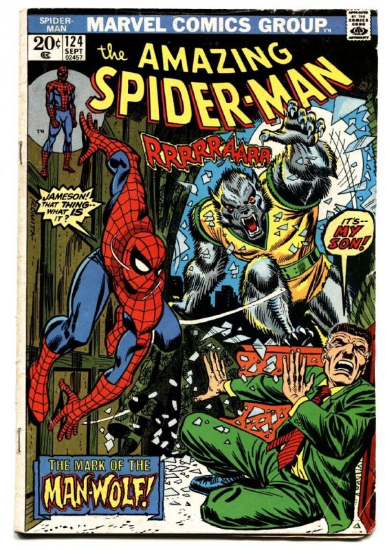 Amazing Spider-Man #124 1973-MARVEL COMICS- 1st Man-Wolf vg